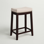 Solid Wood Backless Bar Stools (Set of 2)