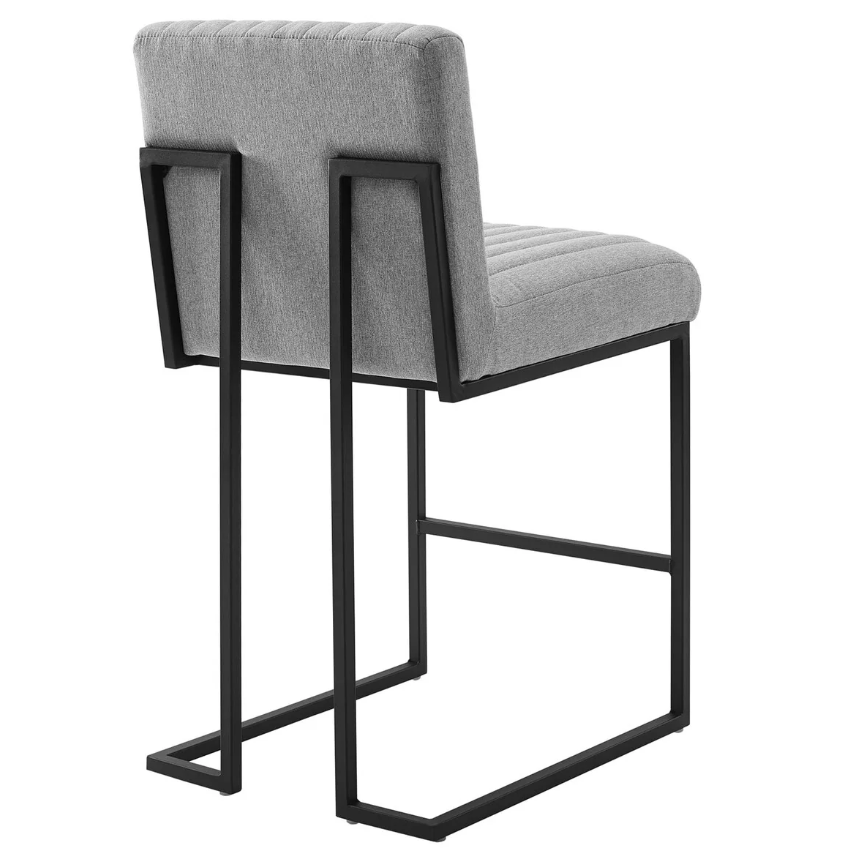 Channel Tufted Fabric Counter Stools (Set of 2)