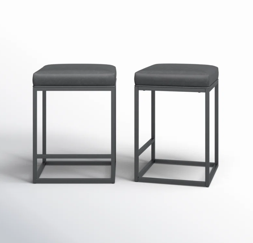 Backless Linen Counter Stools (Set of 2)