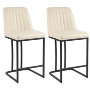 Industrial Faux Leather Counter Stools (Set of 2)