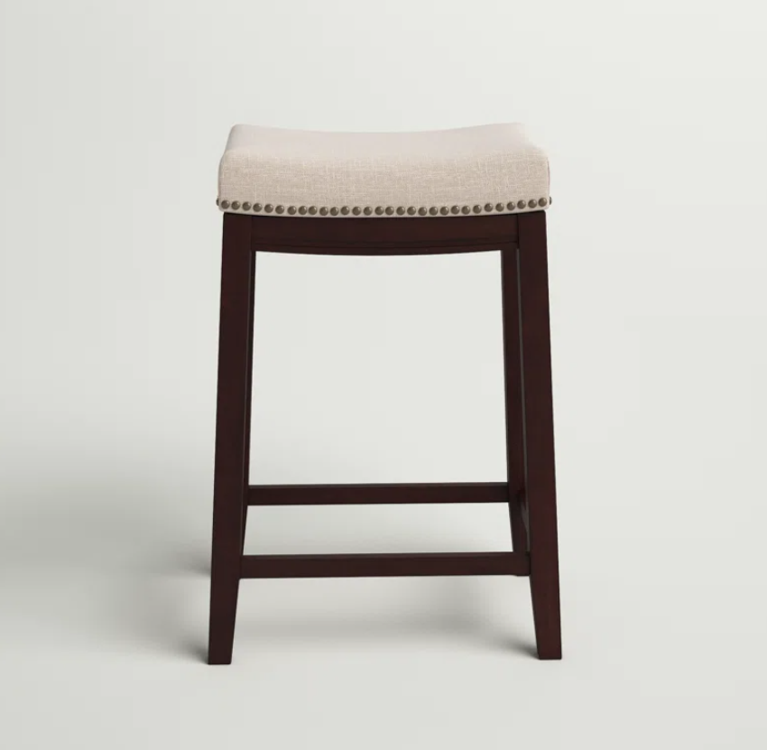 Solid Wood Backless Bar Stools (Set of 2)