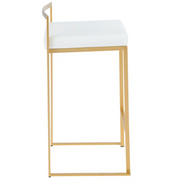 Upholstered Counter Stools with Metal Frame (Set of 2)