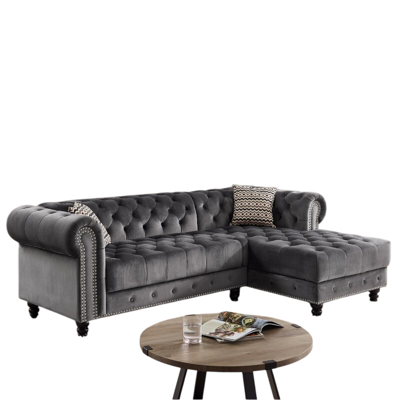Jilian Velvet Left Hand Facing Sectional Sofa