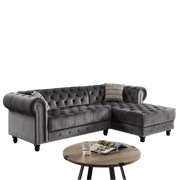 Jilian Velvet Left Hand Facing Sectional Sofa