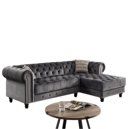 Jilian Velvet Left Hand Facing Sectional Sofa