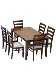 Modern Wooden Dining Table Set with 6 Chairs – Elegant Dining Room Furniture