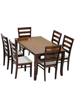 Modern Wooden Dining Table Set with 6 Chairs – Elegant Dining Room Furniture