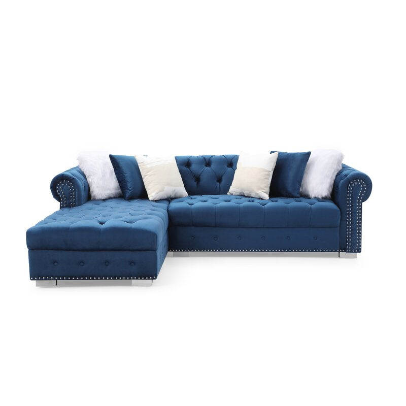 Jilian Velvet Left Hand Facing Sectional Sofa