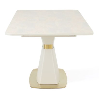 Candy Foldable Dining Table, Beige & Gold
