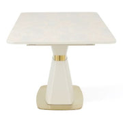 Candy Foldable Dining Table, Beige & Gold