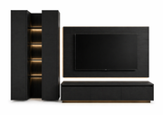 Luxe Modern Wall-Mounted TV Unit with Display Cabinets