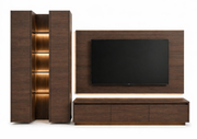 Luxe Modern Wall-Mounted TV Unit with Display Cabinets