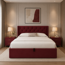 Preston Tufted Hydraulic Storage Bed