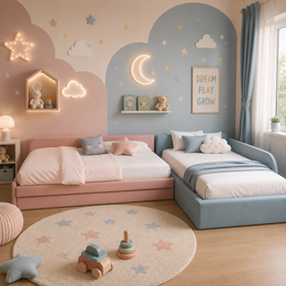 L-Shape Bed with Storage