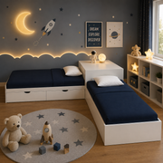 2 in 1 Kids L-Shape Bed