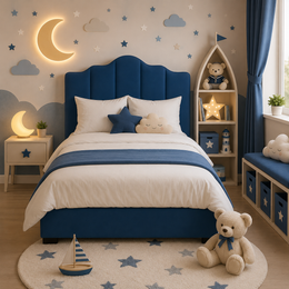 Plush Upholstered Kid Bed