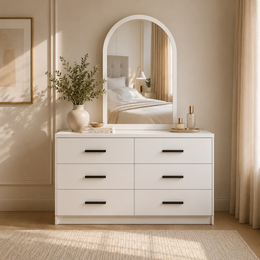 Ivessa 6 Drawers Dresser with Mirror