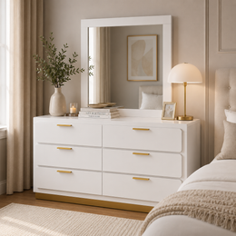 Auralie 6 Drawers Dresser with Mirror