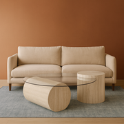 Clarity Glass-Top Travertine Table