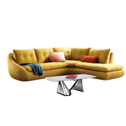 Curved Sectional sofa with padded seat cushions