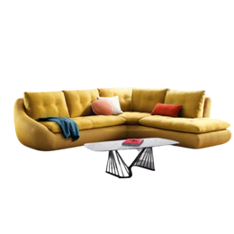Curved Sectional sofa with padded seat cushions