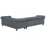 Gray Upholstered Corner Sofa CHESTERFIELD Style