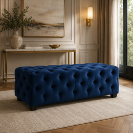 Button Tufted Ottoman