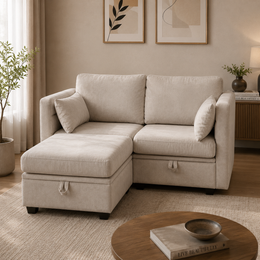 Ferano Storage Loveseat with Ottoman