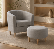 Barrel Chair with Ottoman