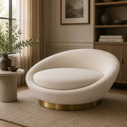 Bouclé Cream Chaise