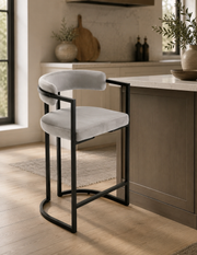 Modern Upholstered Hollow Bar Stools (Set of 2)