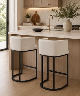 Contemporary Linen Counter-Height Stool (Set of 2)