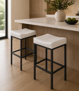 Backless PU Leather Bar Stools (Set of 2)