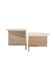Orbit Round Travertine Coffee Table (Nesting Set)