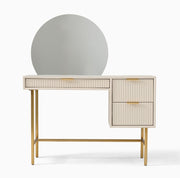 Slate Fluted Dresser with Mirror