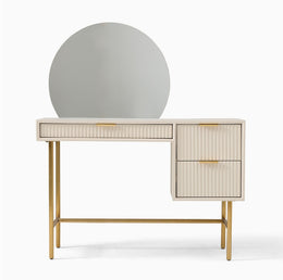 Slate Fluted Dresser with Mirror