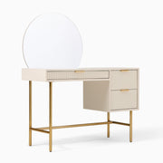 Slate Fluted Dresser with Mirror