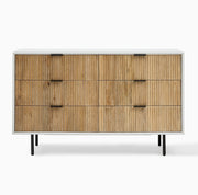 Slate 6 Drawers Fluted Dresser