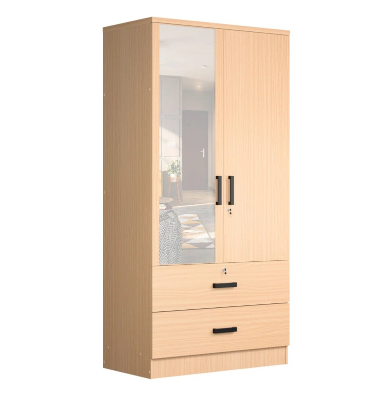 2-Door Mirror Wardrobe