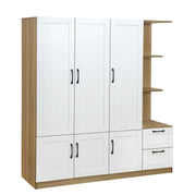 Orion 3-Door Wardrobe with Side Shelving