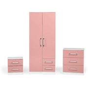 Jasper Pink Wardrobe Bedroom Set