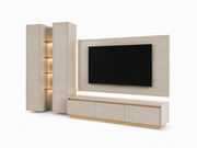 Luxe Modern Wall-Mounted TV Unit with Display Cabinets
