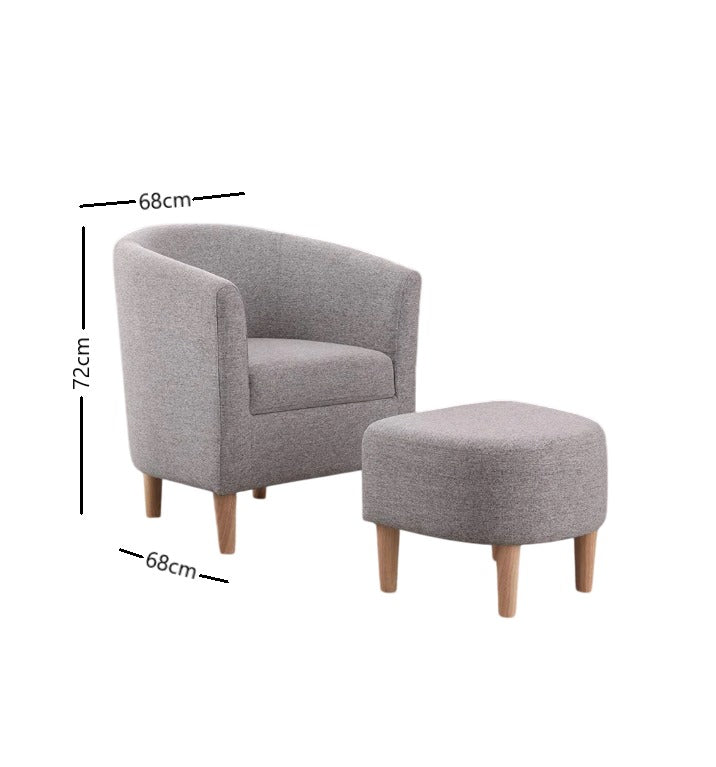 Barrel Chair with Ottoman