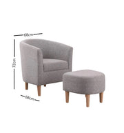 Barrel Chair with Ottoman