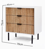 Slate 3 Drawer Nightstand