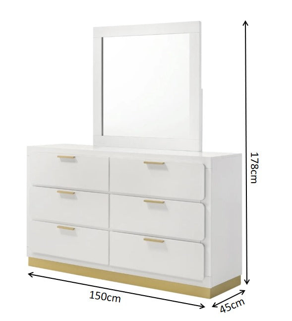 Auralie 6 Drawers Dresser with Mirror