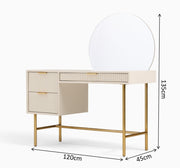 Slate Fluted Dresser with Mirror