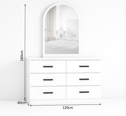 Ivessa 6 Drawers Dresser with Mirror