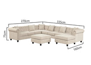 Garric U-Shape Sofa with Ottoman