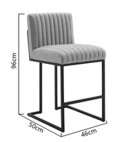 Channel Tufted Fabric Counter Stools (Set of 2)